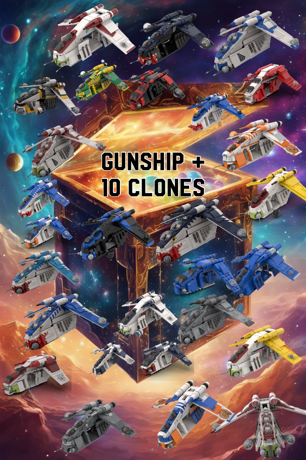 -SPECIAL EDITION - MYSTERY BOX GUNSHIP + 10 CUSTOM CLONES! MINIMUM $250 VALUE!