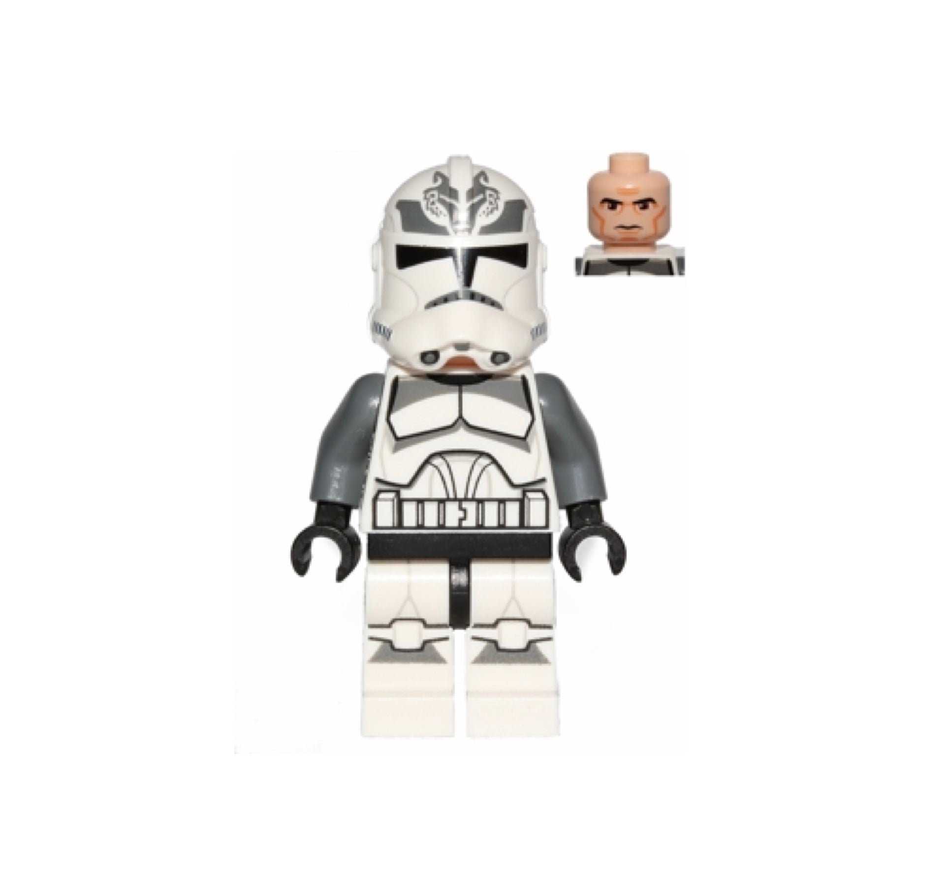 Clone Trooper, 104th Battalion 'Wolfpack' (Phase 2) - Dark Bluish Gray Markings, Large Eyes Item No: sw0537