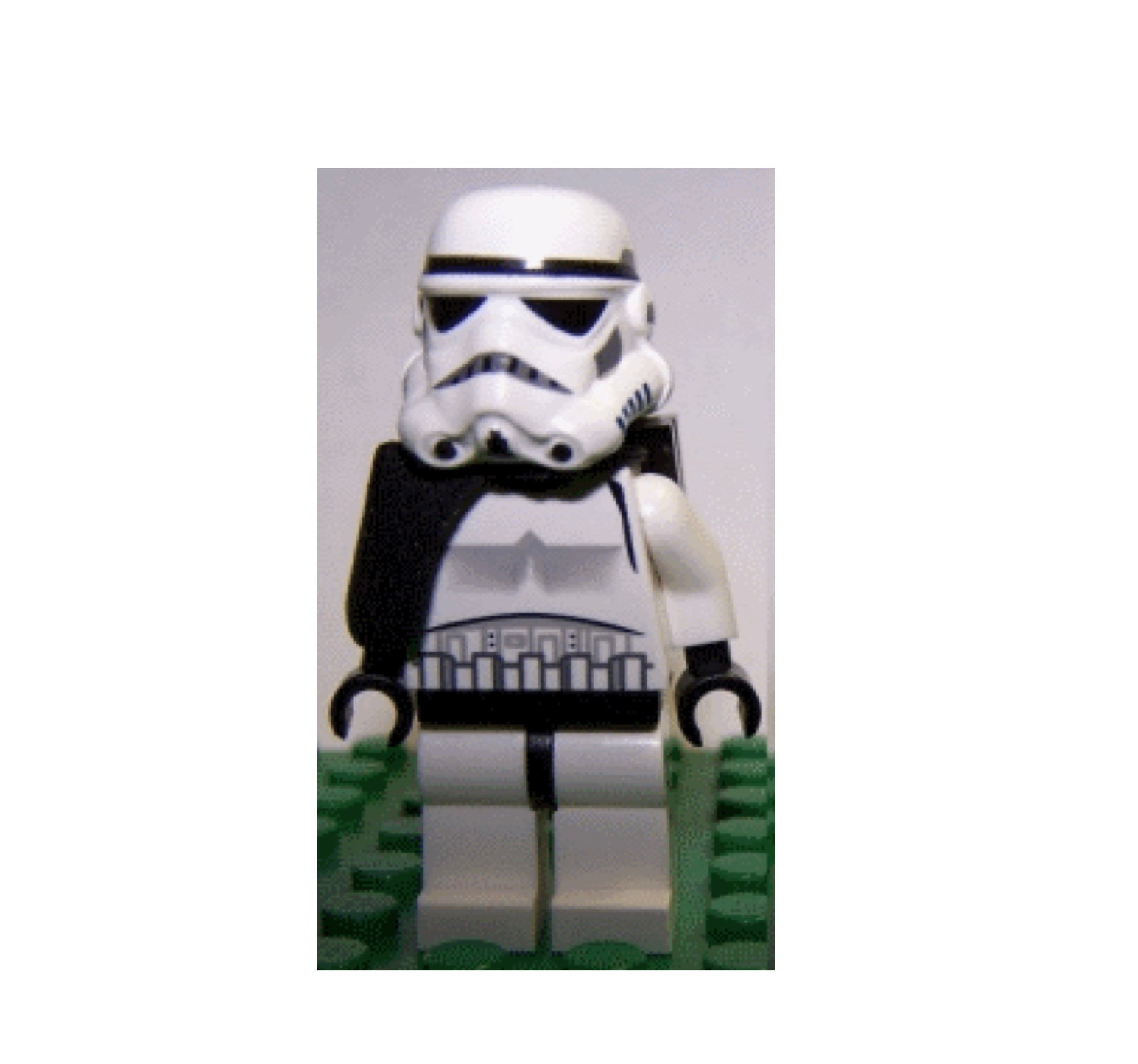 Sandtrooper - Black Pauldron (Solid), Survival Backpack, No Dirt Stains, Helmet with Dotted Mouth Pattern and Solid Black Head Item No: sw0271
