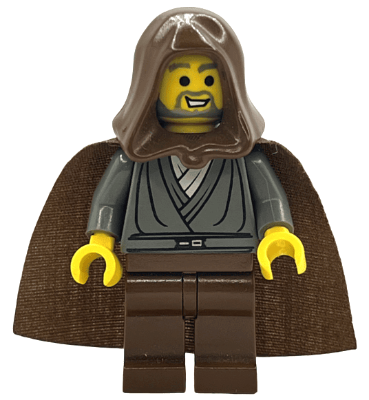 Jedi Knight (Jedi Bob) - Dark Gray Tunic, Brown Hood and Cape Item No: sw0057