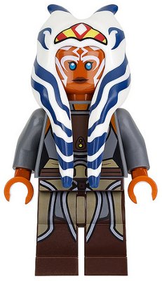 Ahsoka Tano (Adult) - Dark Bluish Gray Vest, Tan Tunic, Plain Arms, Dark Brown Legs Item No: sw0759