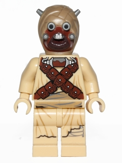Tusken Raider - Dark Tan Head with Spikes, Crossed Belts, Printed Legs Item No: sw0620