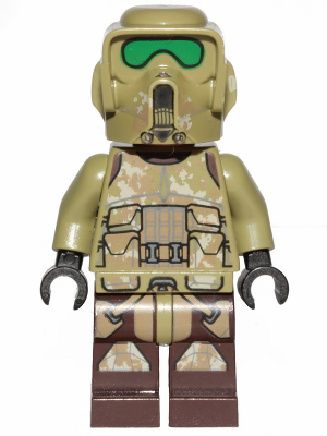Clone Scout Trooper, 41st Elite Corps (Phase 2) - Kashyyyk Camouflage, Dark Tan Markings on Legs, Scowl Item No: sw1002