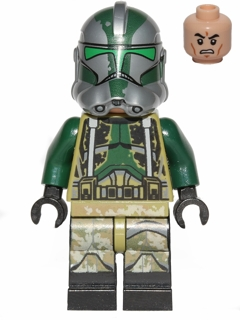 Clone Trooper Commander Gree, 41st Elite Corps (Phase 2) - Kashyyyk Camouflage, Scowl Item No: sw0528