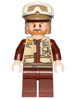 Rebel Trooper - White Goggles, Dark Tan Helmet, Medium Nougat Beard (Corporal Rostok) Item No: sw0804