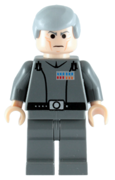 Grand Moff Wilhuff Tarkin - Dark Bluish Gray Uniform, Smooth Hair Item No: sw0157