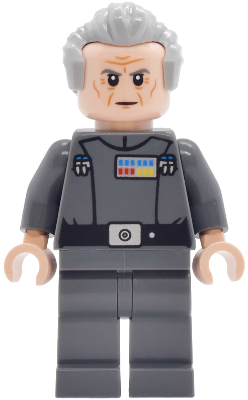 Grand Moff Wilhuff Tarkin - Dark Bluish Gray Uniform, Swept Back Hair, Dark Bluish Gray Eyebrows Item No: sw1471