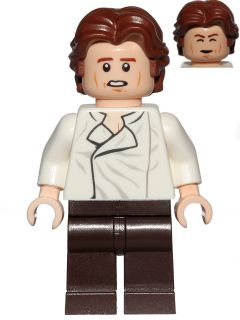 Han Solo - White Shirt with Wrinkles on Front, Dark Brown Legs, Wavy Hair Item No: sw0823