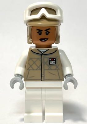 Hoth Rebel Trooper Dark Tan Uniform and Helmet, White Legs, Female (Kori Zaran) Item No: sw1313