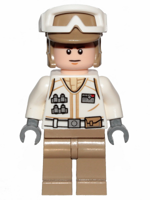 Hoth Rebel Trooper White Uniform, Dark Tan Legs (Frown) Item No: sw1015
