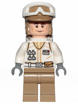 Hoth Rebel Trooper White Uniform, Dark Tan Legs, Backpack (Cheek Lines) Item No: sw1026