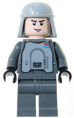 Imperial Officer with Battle Armor (Captain / Commandant / Commander) - Dark Bluish Gray Legs, Smirk Item No: sw0261