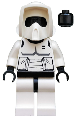 Imperial Scout Trooper - Plain Black Head, Dark Bluish Gray Torso Print Item No: sw0005a