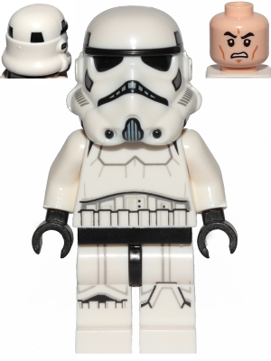 Imperial Stormtrooper - Male, Dual Molded Helmet with Black Panels on Back, Light Nougat Head, Scowl Item No: sw0997a