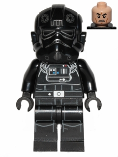 Imperial TIE Fighter Pilot - Light Nougat Head, Scowl, Silver Insignia on Helmet Item No: sw0543