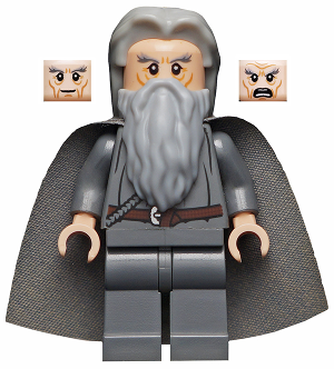 Lor073 Gandalf the Grey - Hair, Starched Fabric Cape