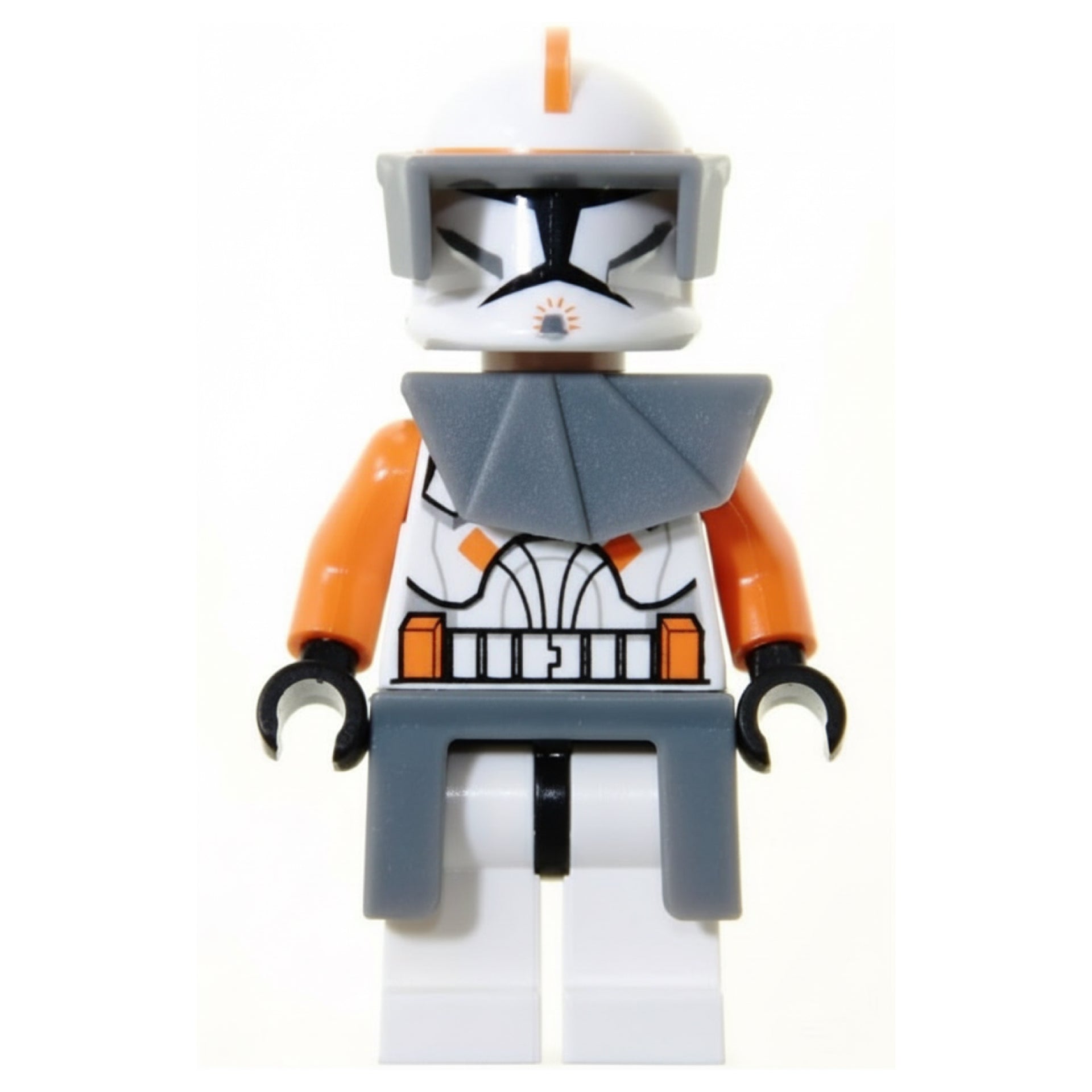 Clone Trooper Commander Cody, 212th Attack Battalion (Phase 1) - Dark Bluish Gray Visor, Pauldron, and Kama, Large Eyes Item No: sw0196