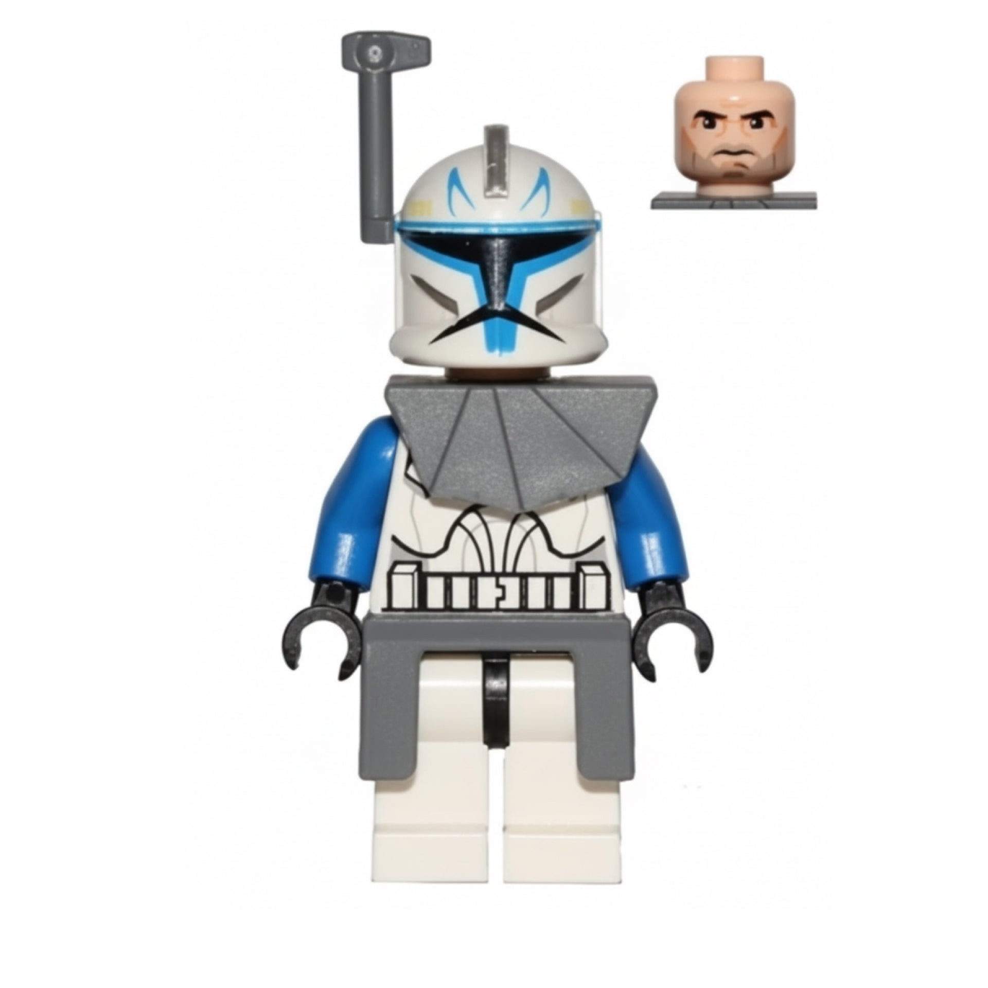 Clone Trooper Captain Rex, 501st Legion (Phase 1) - Dark Bluish Gray Rangefinder, Pauldron, and Kama, Large Eyes Item No: sw0314
