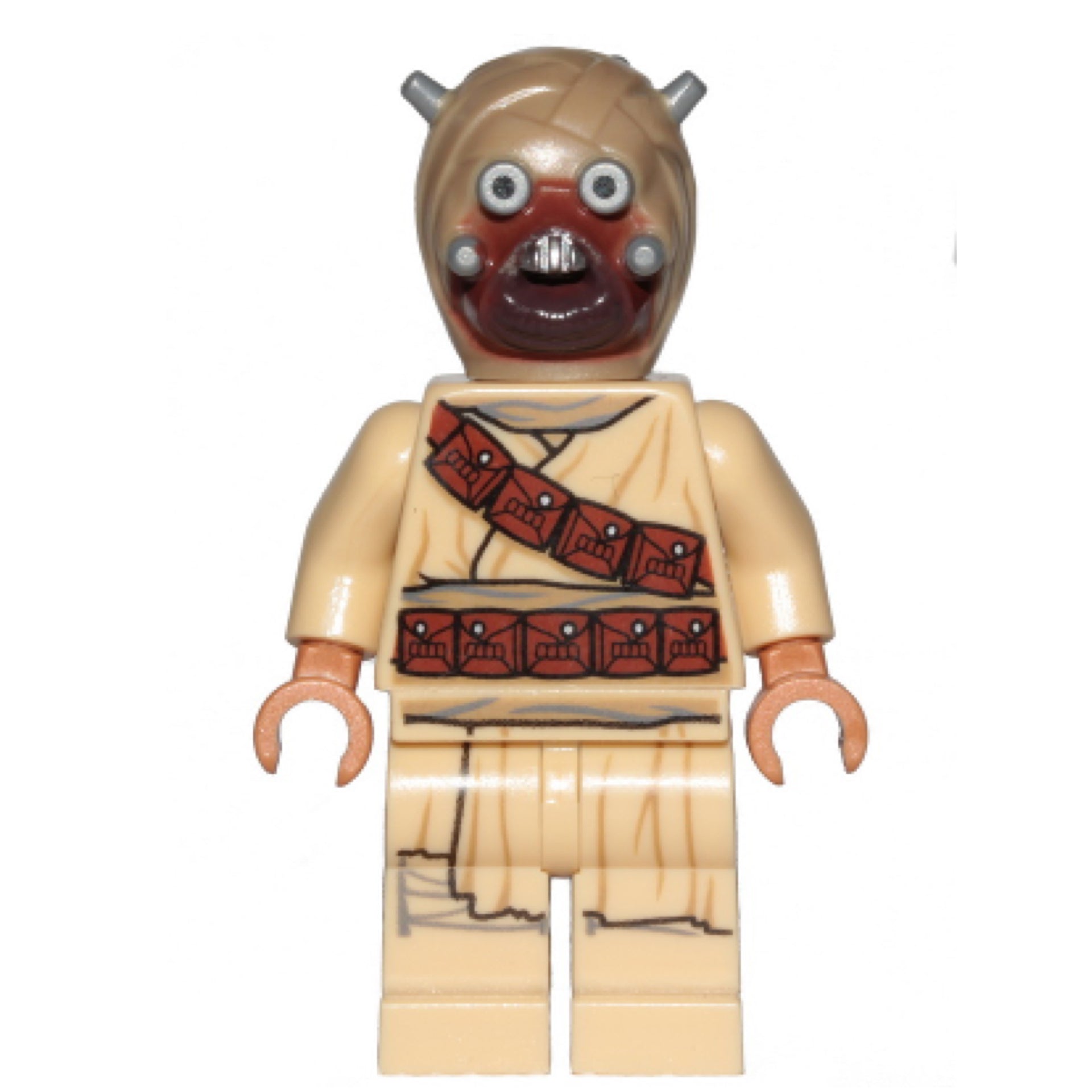 Tusken Raider - Dark Tan Head with Spikes, Diagonal Belt, Printed Legs Item No: sw1074