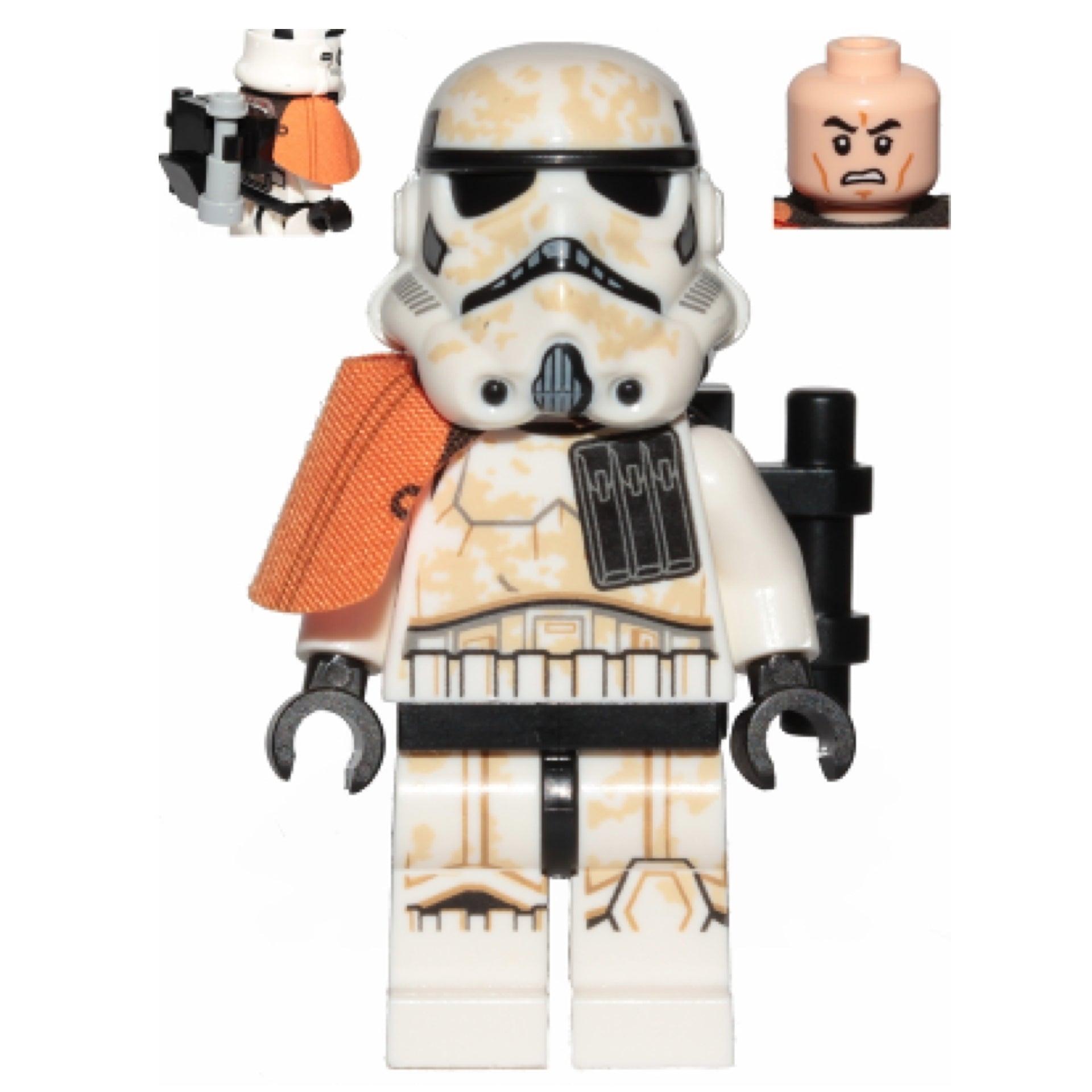 Sandtrooper Squad Leader (Captain) - Dual Molded Helmet, Orange Pauldron, Ammo Pouch, Dirt Stains, Survival Backpack Item No: sw0992
