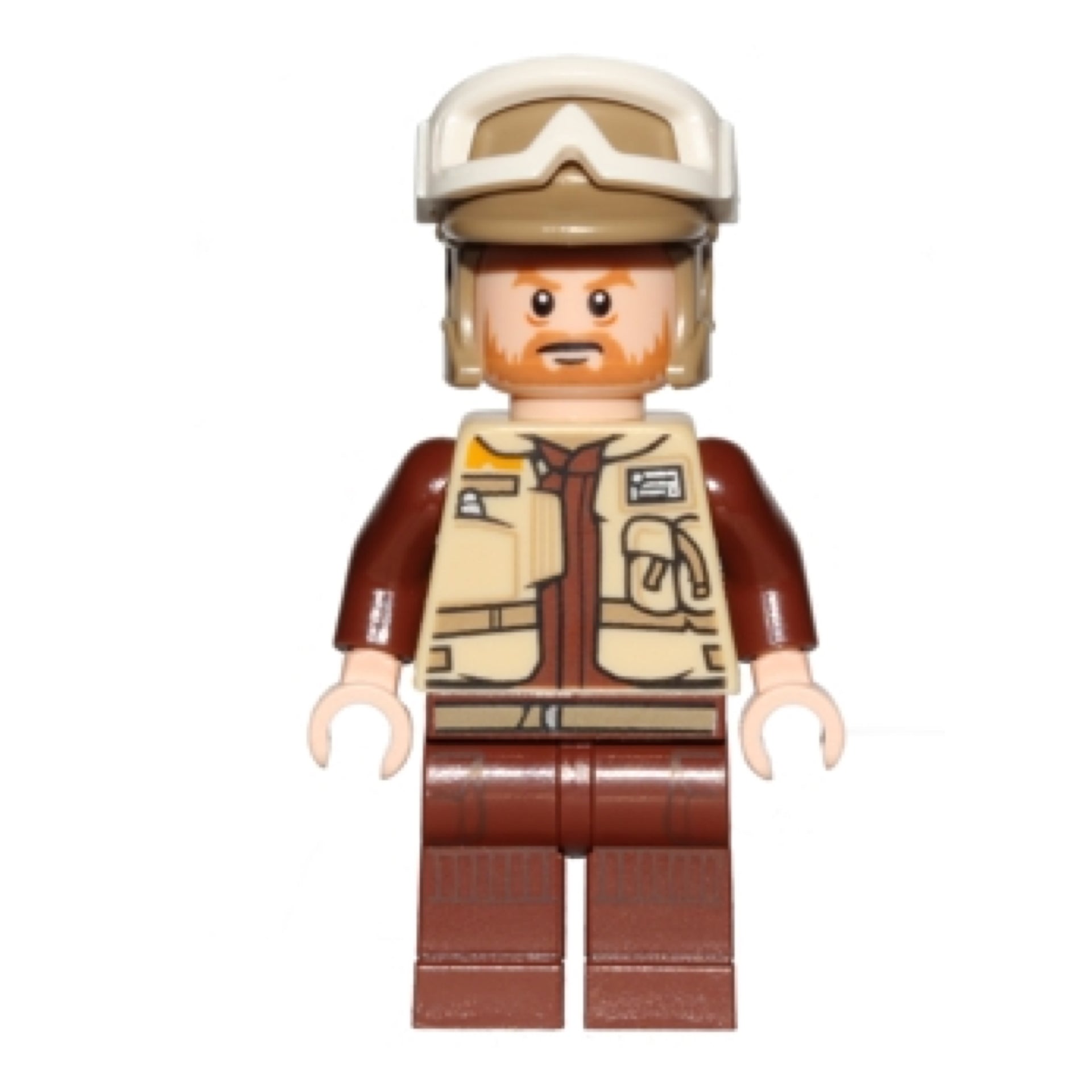 Rebel Trooper - White Goggles, Dark Tan Helmet, Medium Nougat Beard (Corporal Rostok) Item No: sw0804