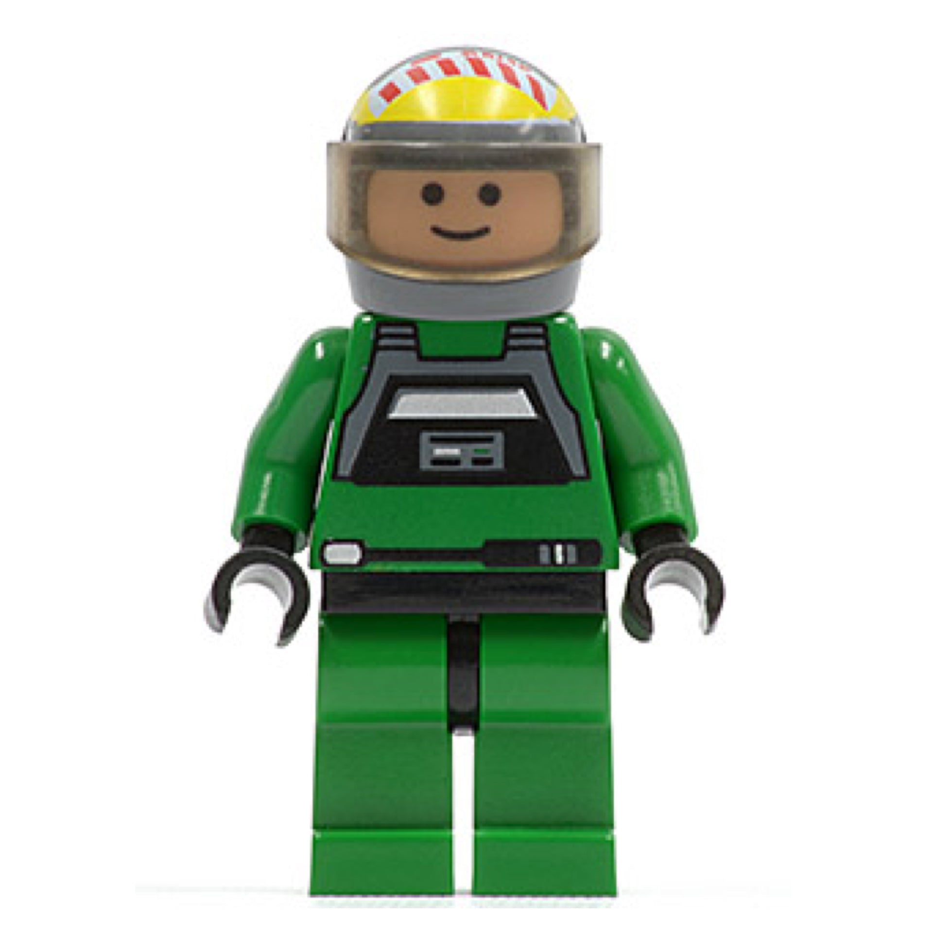 Rebel Pilot A-wing - Light Nougat Head, Trans-Brown Visor, Green Jumpsuit Item No: sw0031a