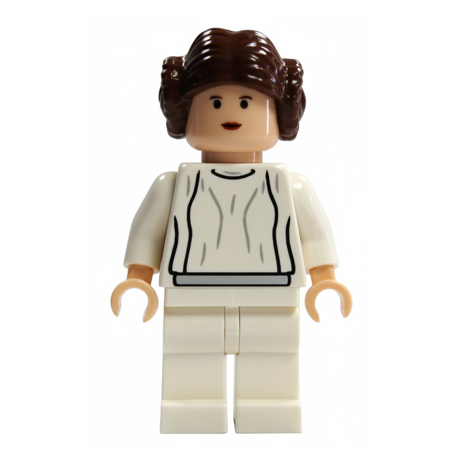 Princess Leia - White Dress, Simple Belt, Small Eyes, Textured Hair Item No: sw0175