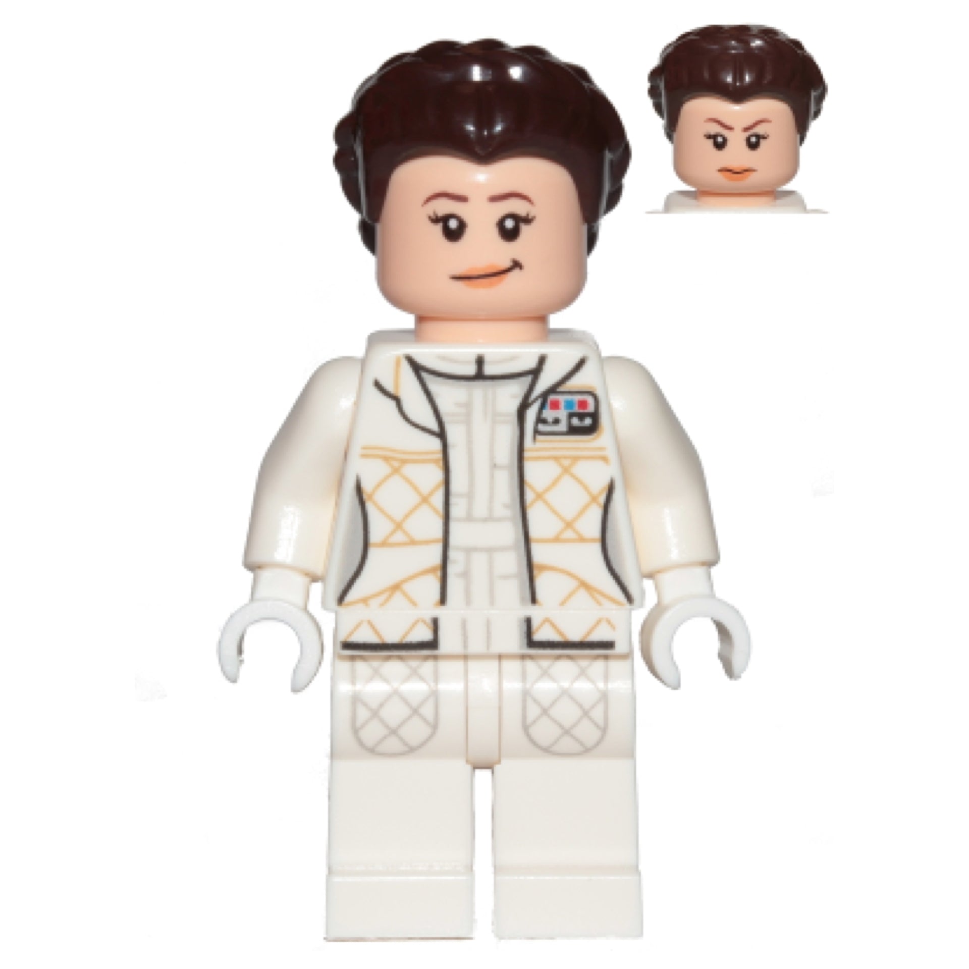 Princess Leia - Hoth Outfit, White Jacket, Lopsided Grin / Angry Frown Item No: sw0958
