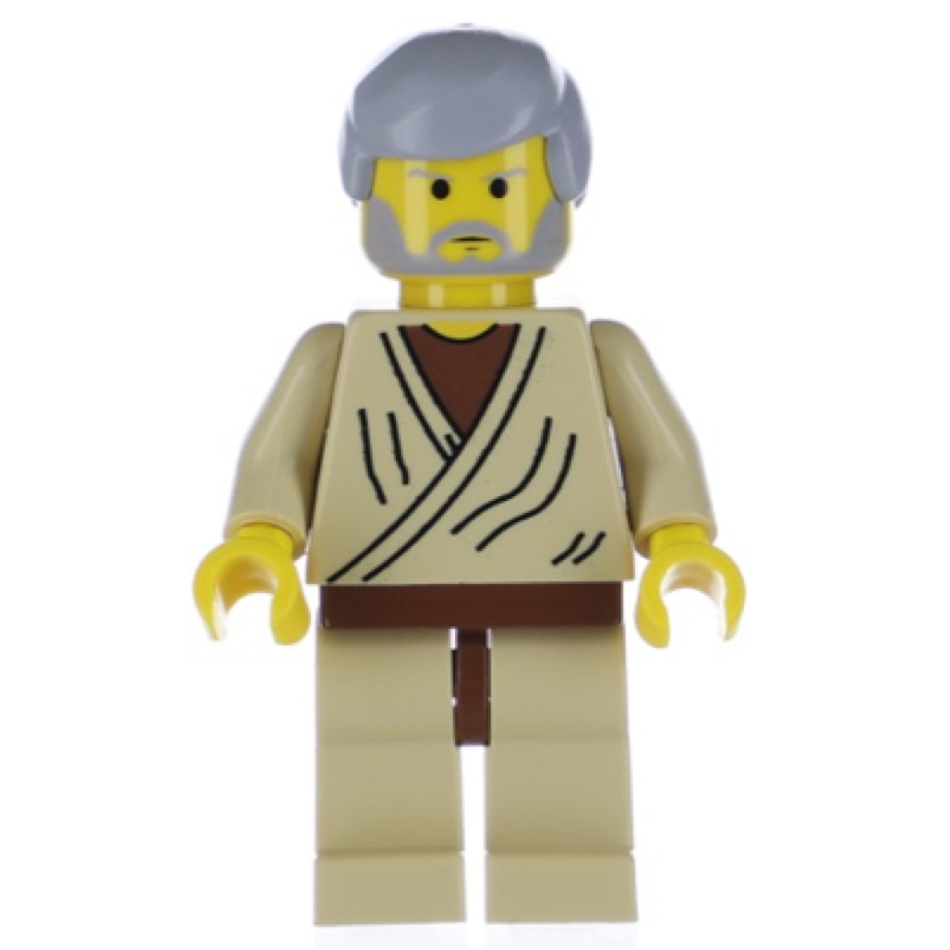Obi-Wan Kenobi - Old, Yellow Head, Light Bluish Gray Hair Item No: sw0023a