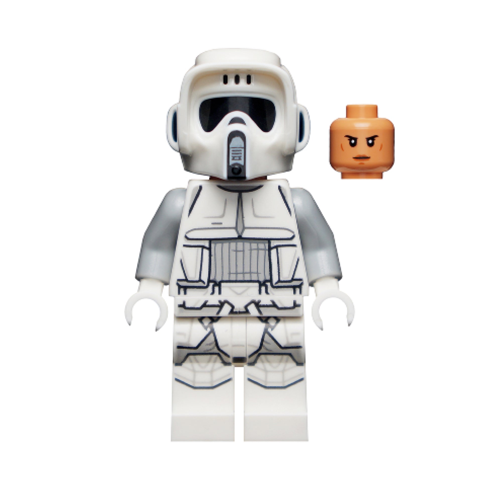 Imperial Scout Trooper, Hoth - Female, Dual Molded Helmet, Nougat Head, Smirk Item No: sw1182
