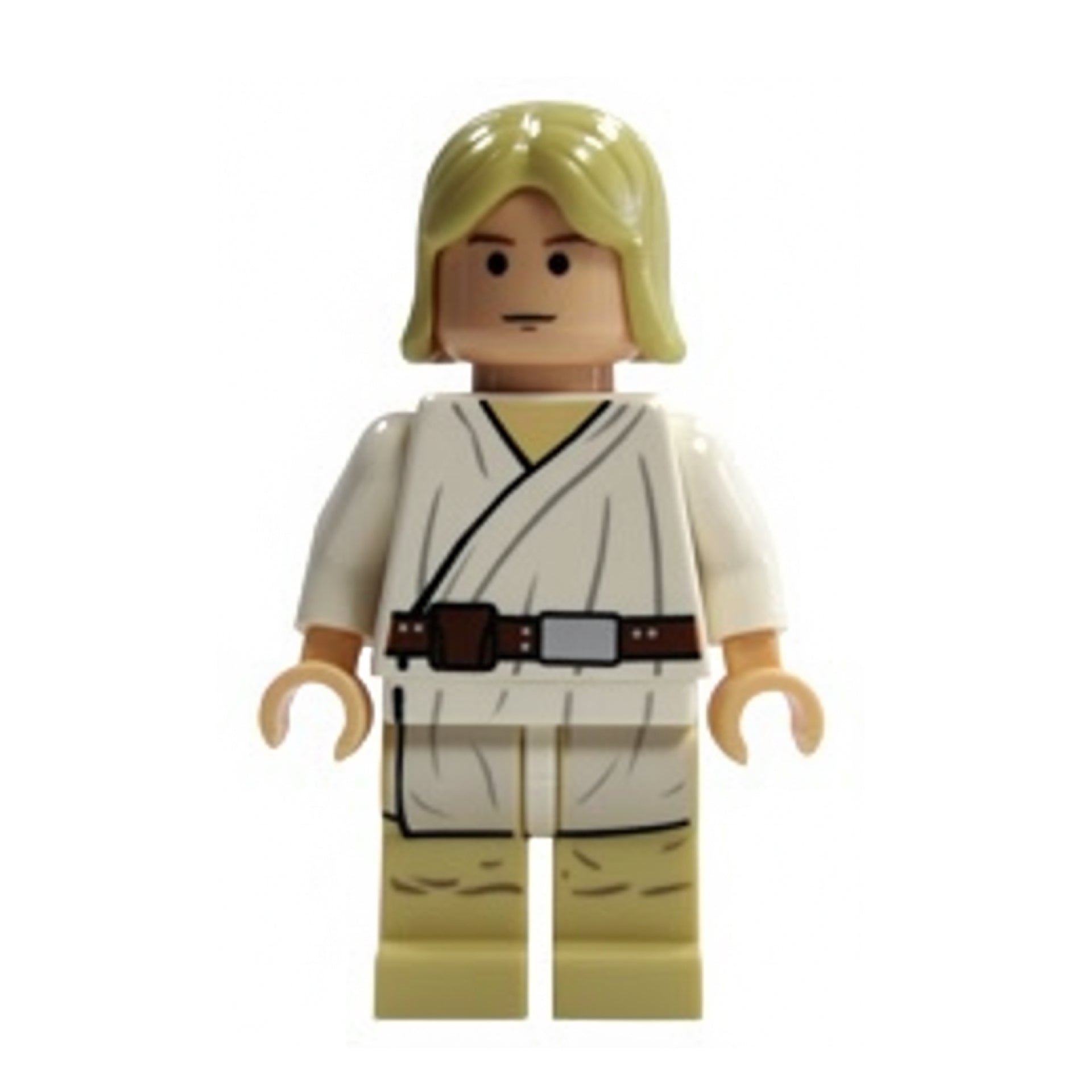 Luke Skywalker - Tatooine, Light Nougat, Long Hair, White Tunic, Tan Legs Item No: sw0176