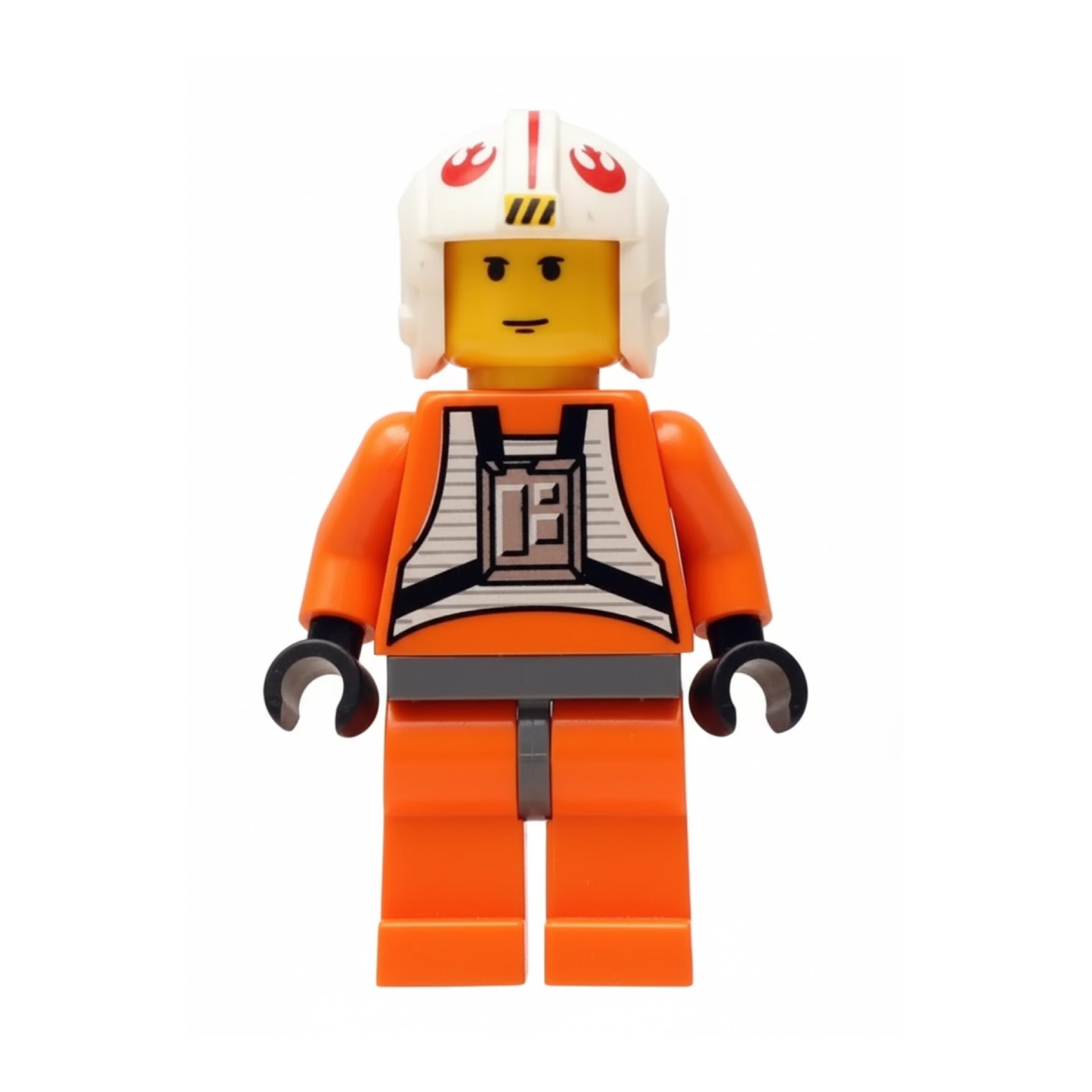 Luke Skywalker - Pilot Suit, Simple Torso and Helmet, Dark Bluish Gray Hips, Yellow Head Item No: sw0019a