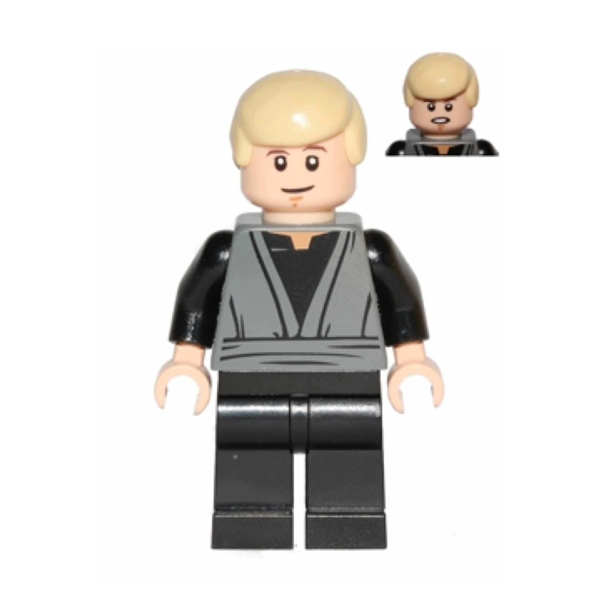 Luke Skywalker (Dark Bluish Gray Jedi Robe, Dual Sided Head) Item No: sw0433