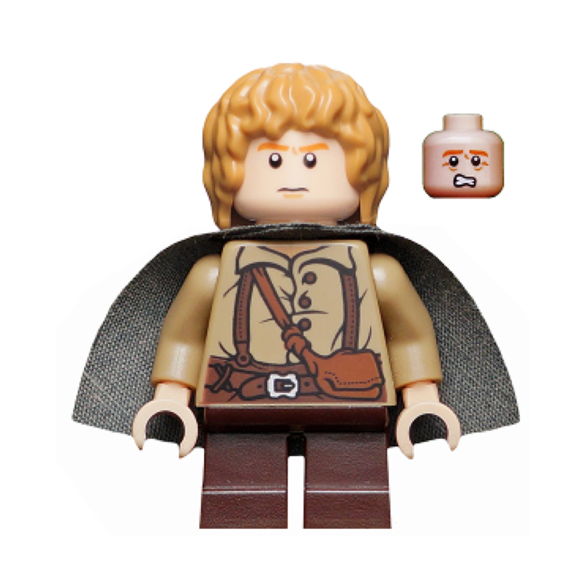 lor004 Samwise Gamgee (Sam) - Dark Tan Shirt, Dark Bluish Gray Cape