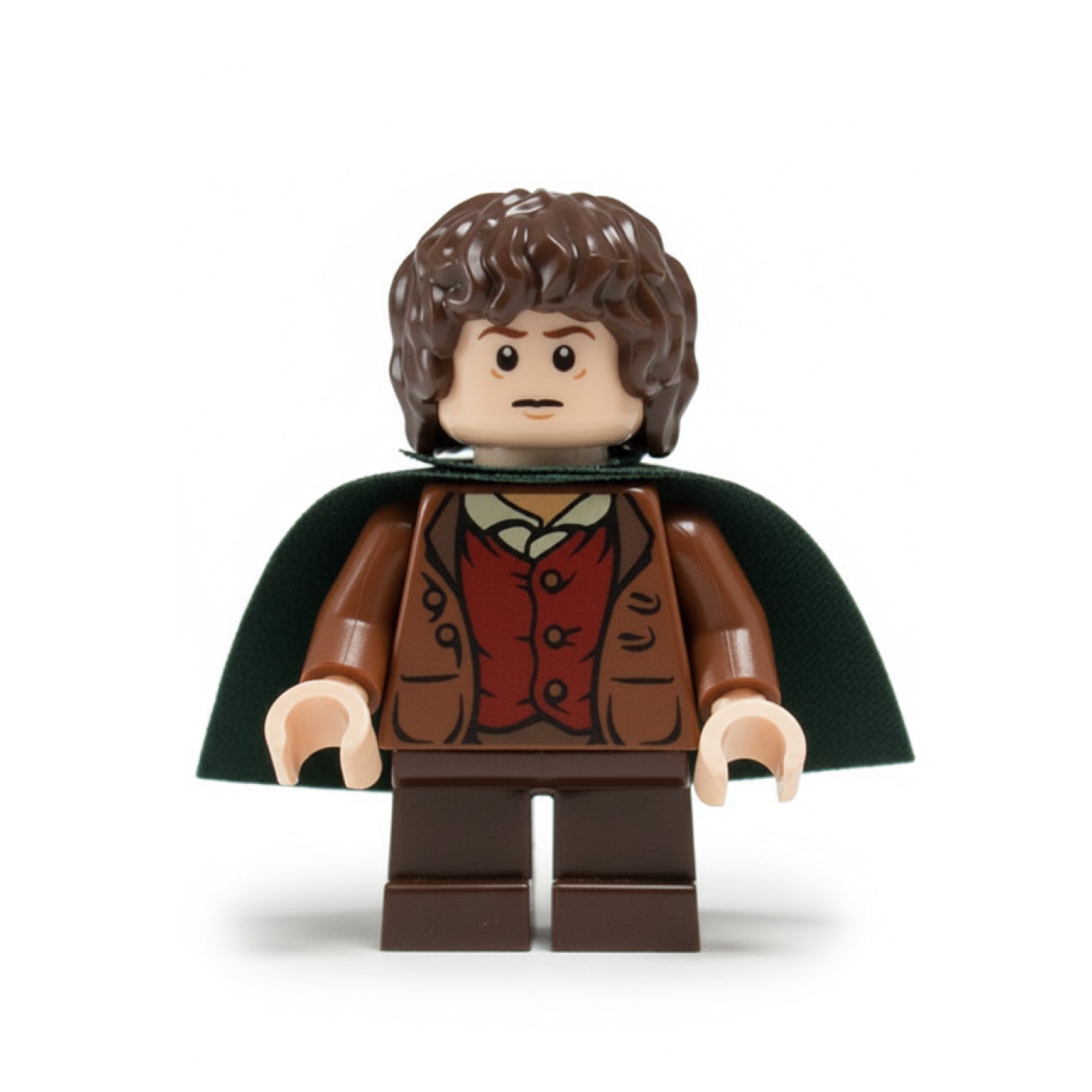 lor028 Frodo Baggins - Reddish Brown Jacket, Dark Brown Legs, Dark Green Cape
