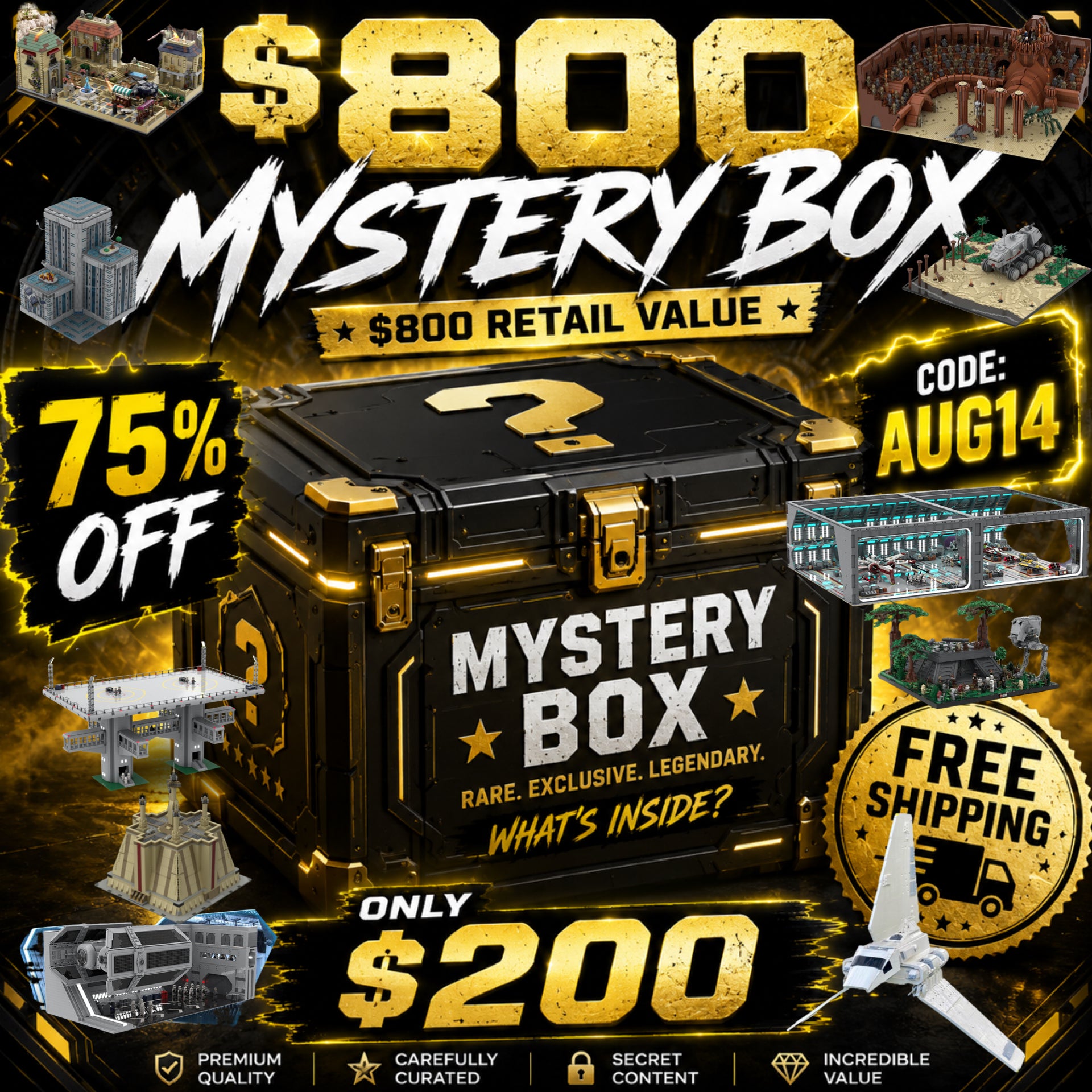 MEGA UCS GRAIL BOX - 1500+ PIECES GUARANTEED! CODE: AUG14 FOR 75% OFF