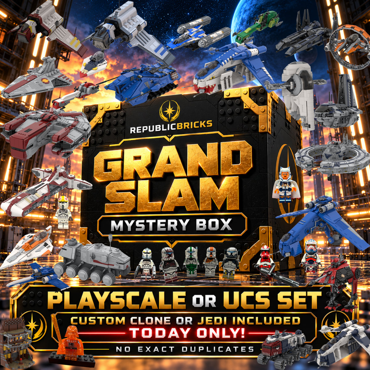 GRAND SLAM MYSTERY BOX! PLAYSCALE OR UCS ONLY! COMES WITH FIG TODAY ONLY!