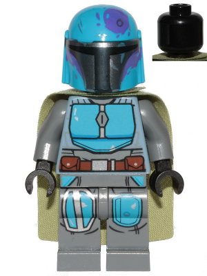 Mandalorian Tribe Warrior - Male, Olive Green Cape, Dark Azure Helmet Item No: sw1080