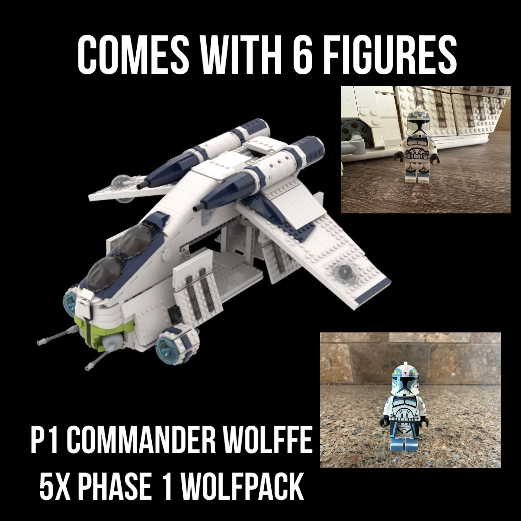 PLO'S BRO REPUBLIC GUNSHIP (WOLFPACK) with figs!