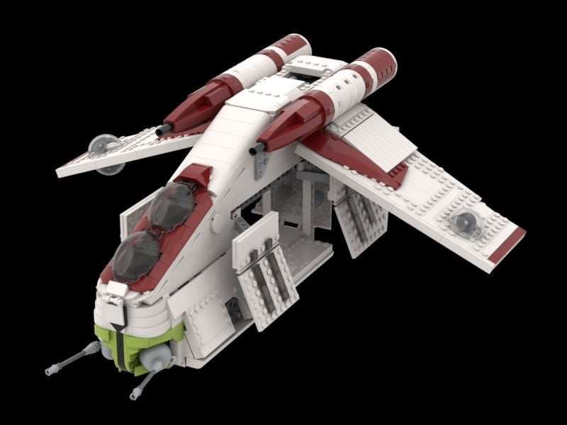 LEGO MOC Coruscant Republic Gunship Double Door Modification and