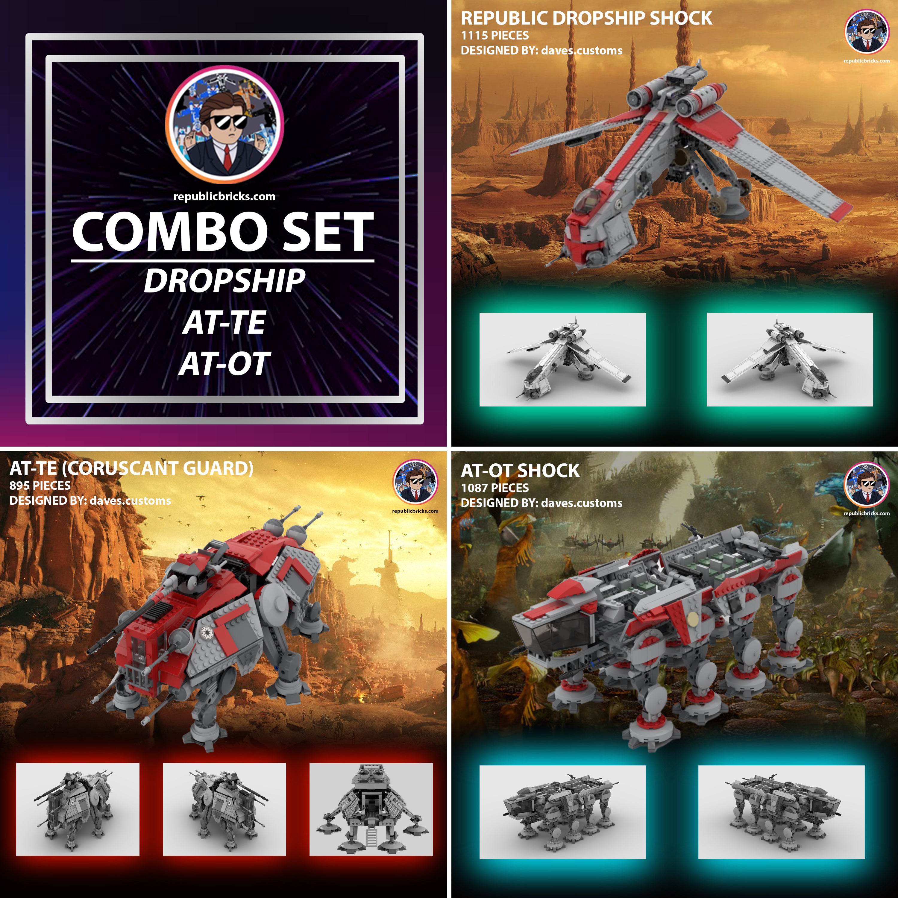 CORUSCANT GUARD SHOCK DROPSHIP & AT-OT / AT-TE COMBO SET