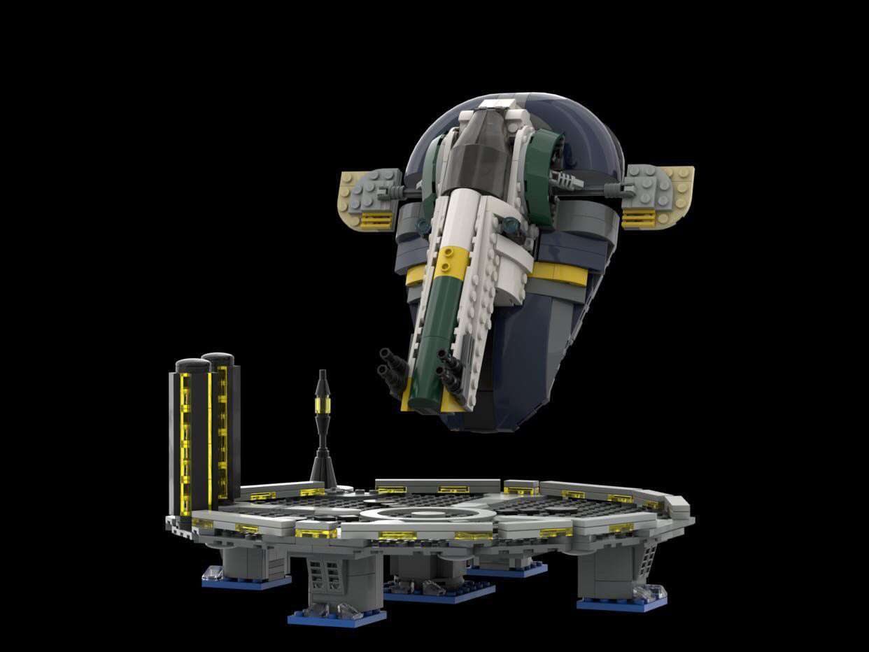 Kamino Landing Pad with Jango Fett Slave I