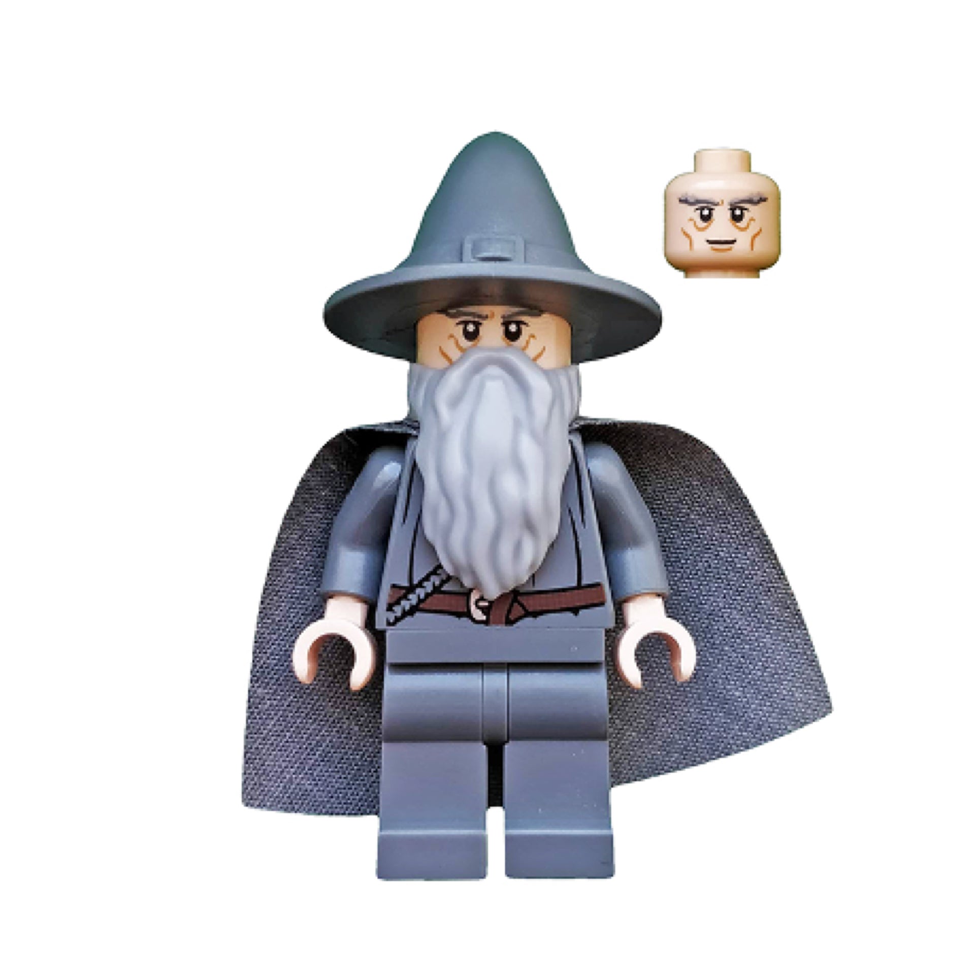 lor001 Gandalf the Grey - Wizard / Witch Hat, Short Cheek Lines