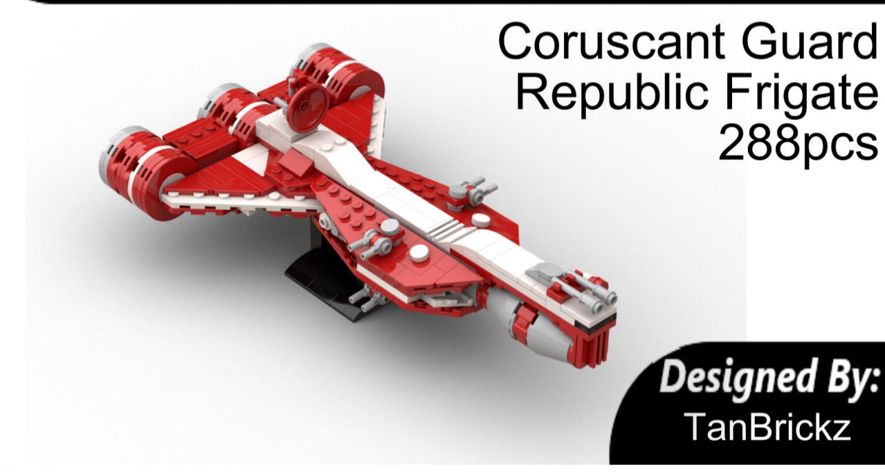 13707: DESK ICON REPUBLIC FRIGATE (CORUSCANT GUARD RED)