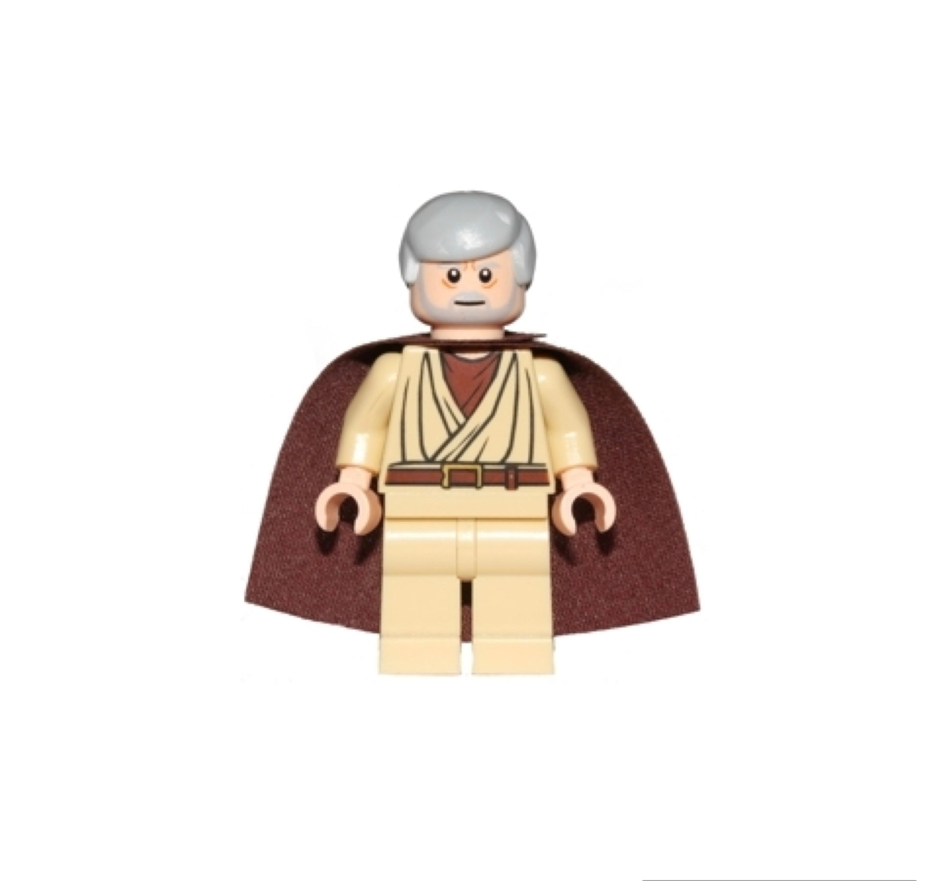 Obi-Wan Kenobi - Old, Light Bluish Gray Hair and Beard, Eyes with Glints, Starched Fabric Cape Item No: sw0637a