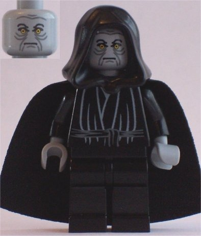 Emperor Palpatine - Light Bluish Gray Head, Light Bluish Gray Hands Item No: sw0124