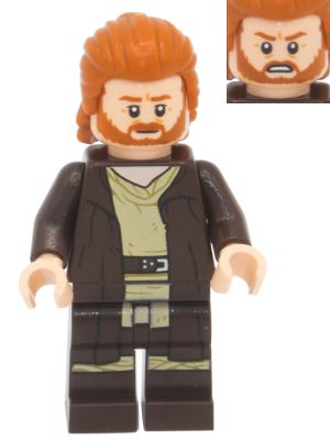 Obi-Wan Kenobi - Dark Brown Robe, Dark Orange Mid-Length Hair with Ruffled Back Item No: sw1227