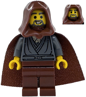 Jedi Bob (Bobarian Afol) - Dark Bluish Gray Tunic, Reddish Brown Hood and Cape Item No: sw1379