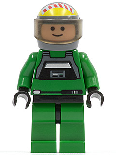 Rebel Pilot A-wing - Light Nougat Head, Trans-Brown Visor, Green Jumpsuit Item No: sw0031a