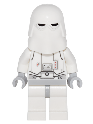 Snowtrooper, Light Bluish Gray Hips, Light Bluish Gray Hands - Backpack attached to Neck Bracket with Plate, Modified w/ Clip Ring Item No: sw0764